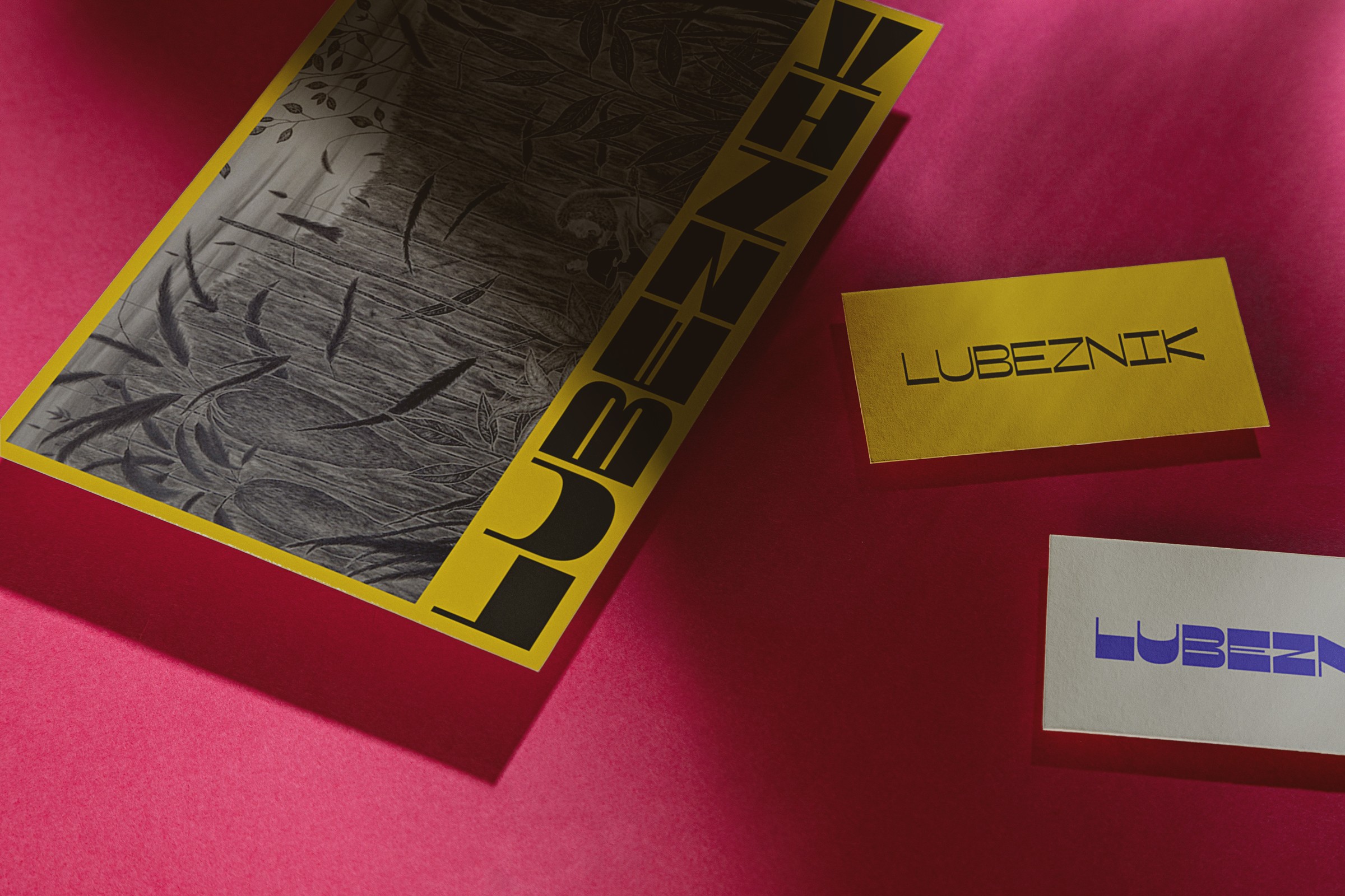 Lubeznik brand business cards and postcards.
