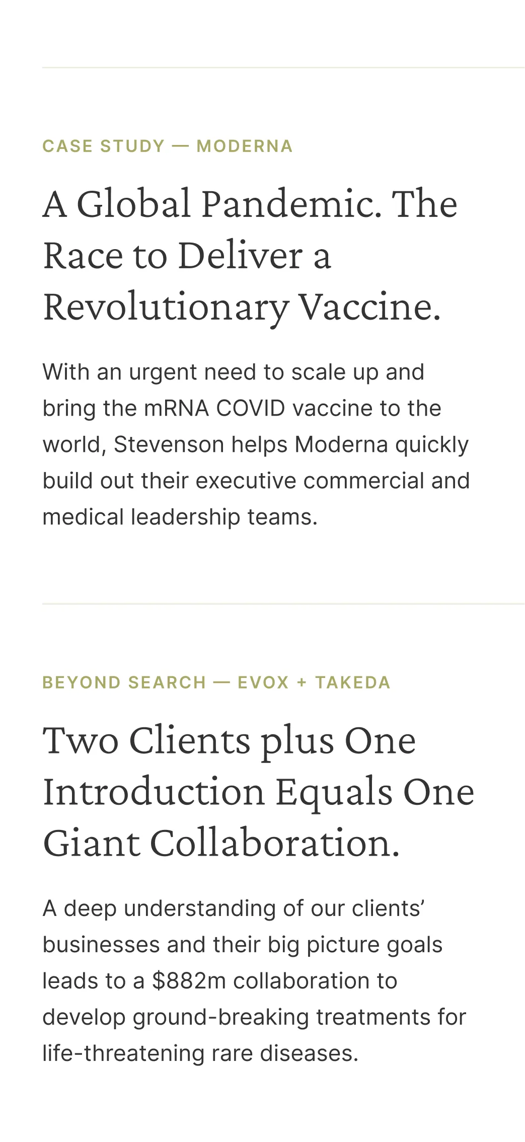 Stevenson Search Partners mobile website design – case studies