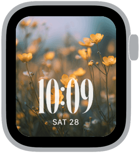 buttercup days Apple Watch face preview 1 featuring floral, summer, and spring.