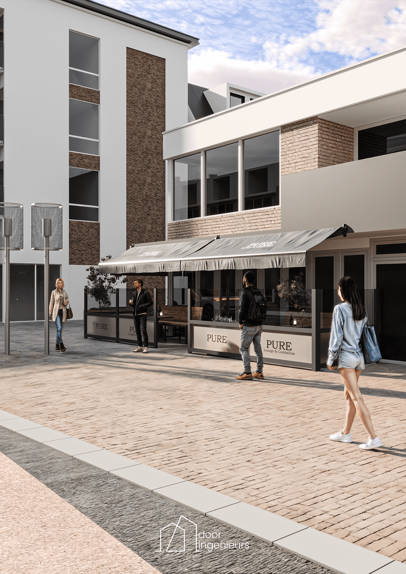 Sfeervol terrasconcept met moderne materialen