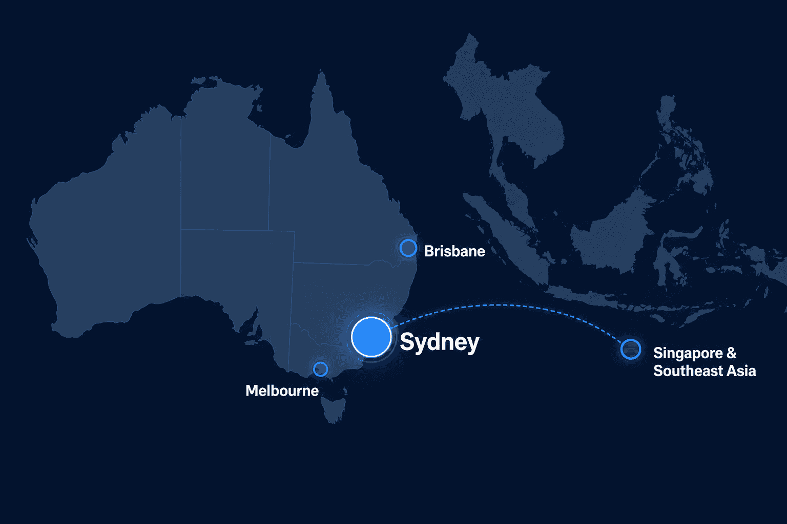 Australia and APAC talent map showing Sydney as primary SaaS hiring hub with regional expansion markers