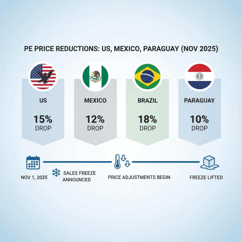 Infographic: PE price drops across US, Mexico, Brazil, Paraguay