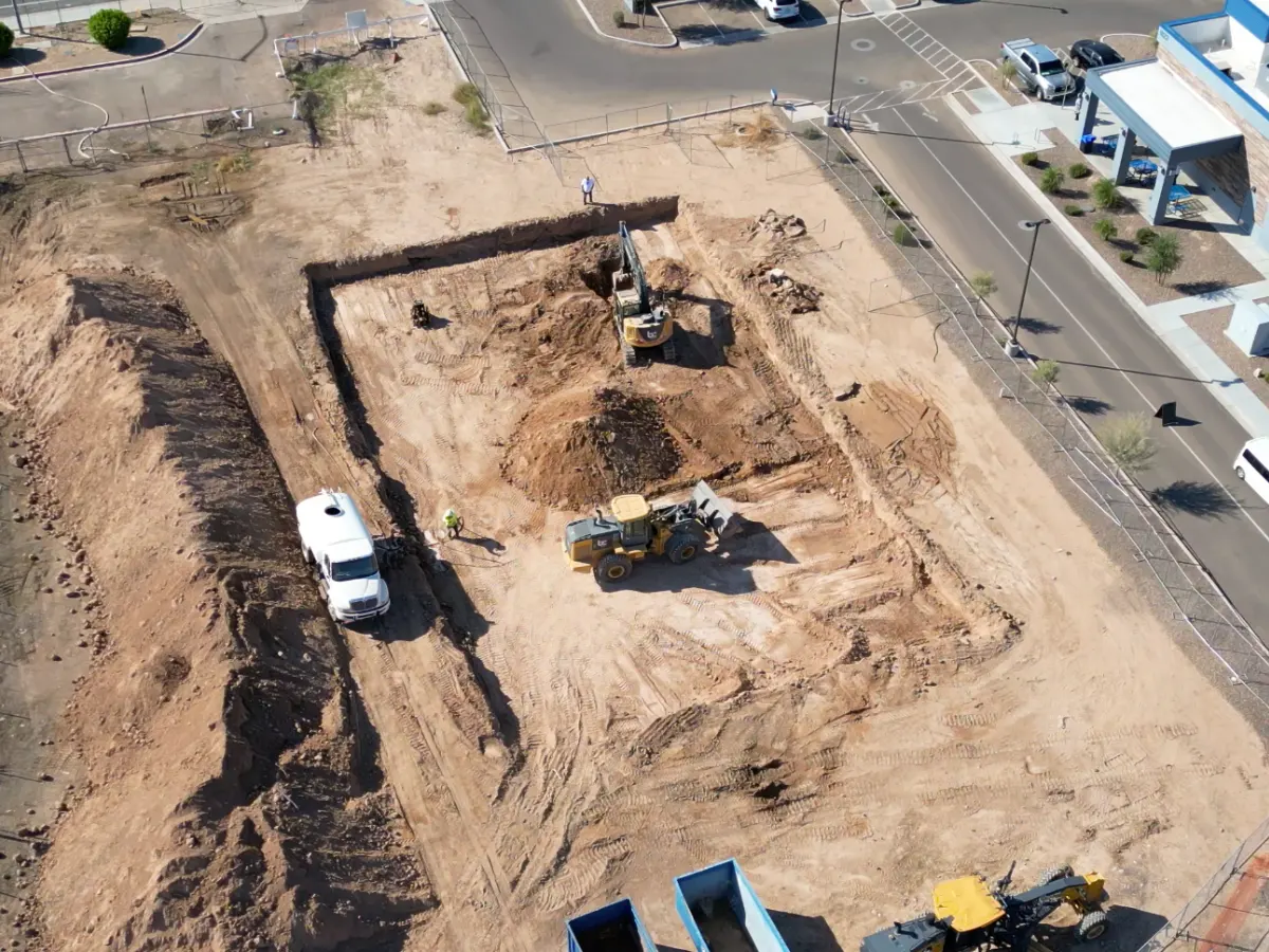 Building pad over-excavation at the Culver's Mesa site