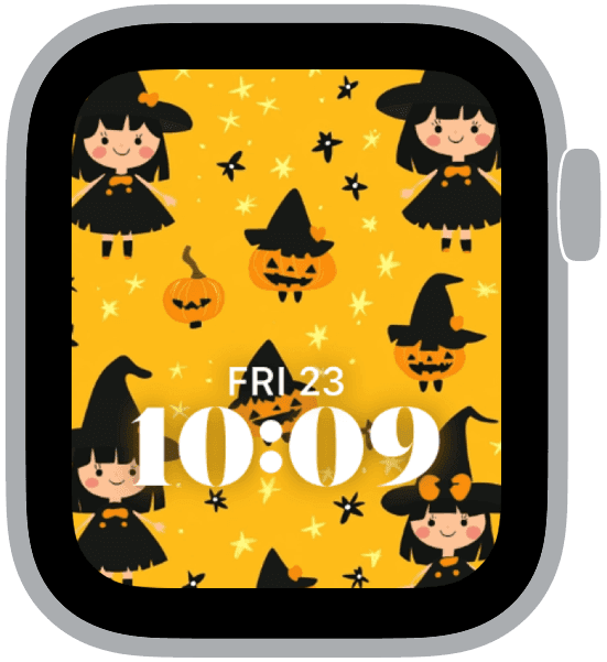 an apple watch face from the girly halloween collection