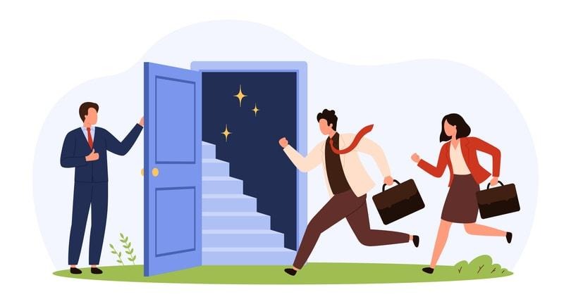 A positive interaction between a recruiter and a candidate.