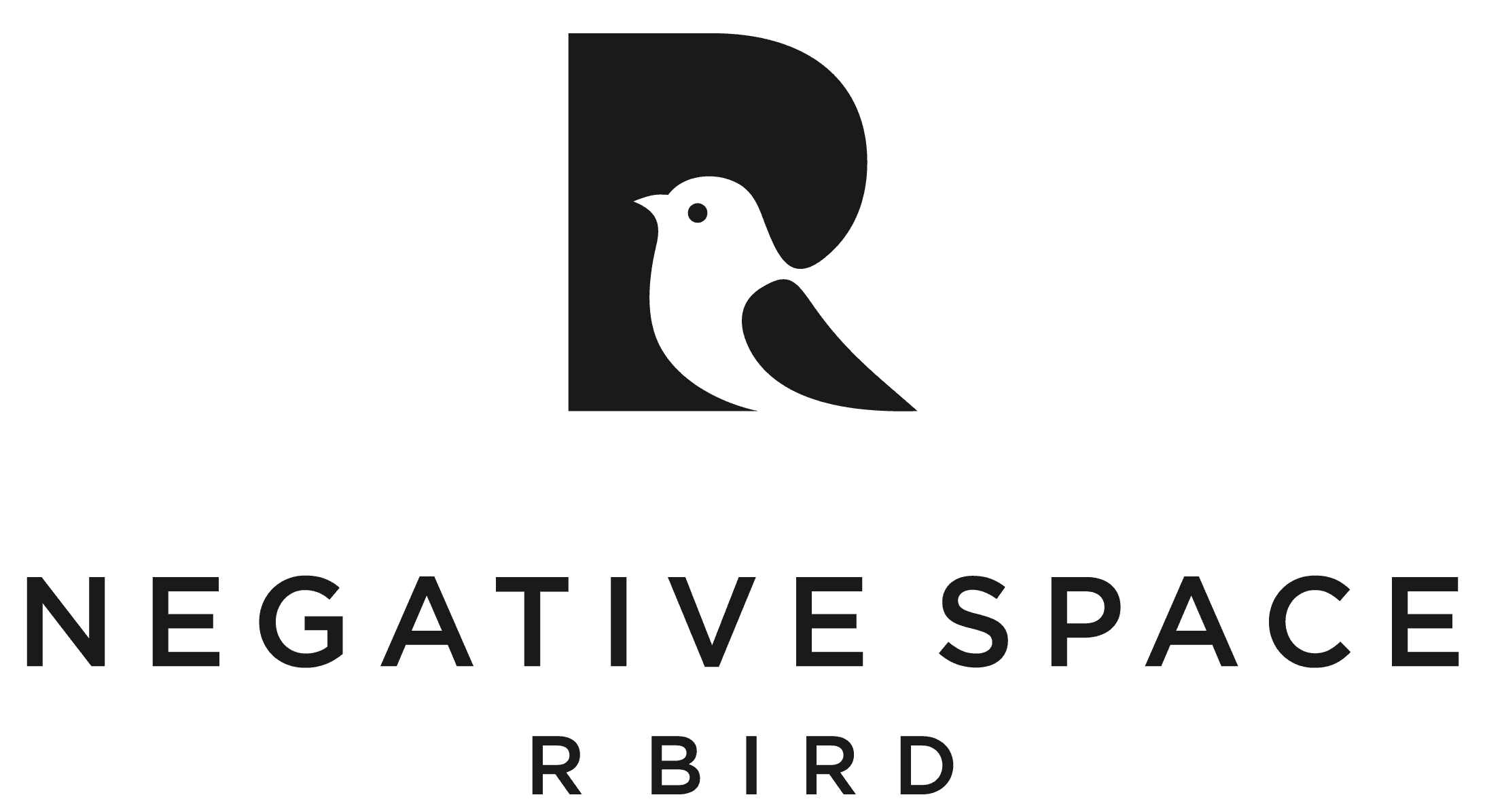 Negative spacer bird logo