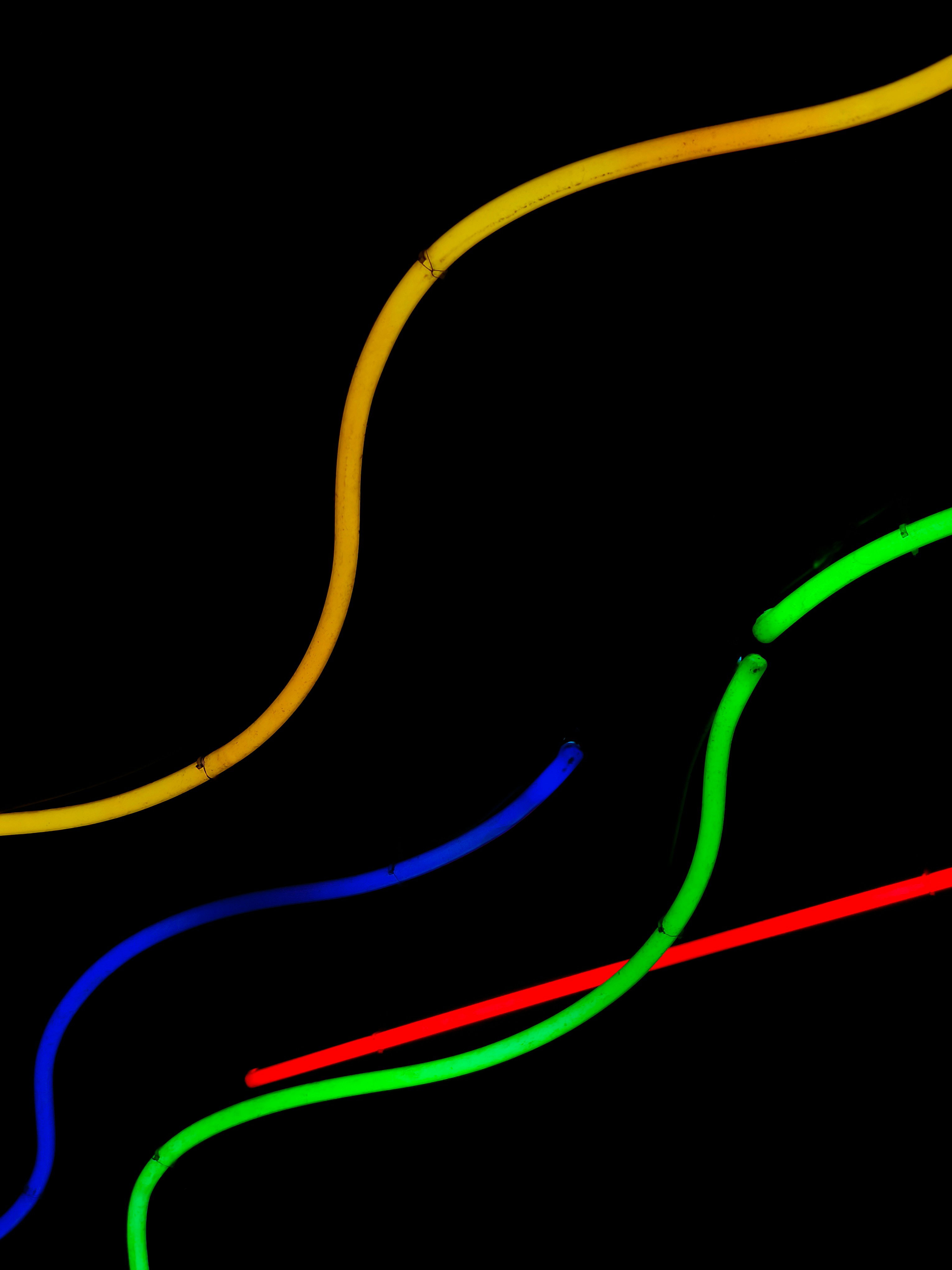 Colorful abstract lines on black background