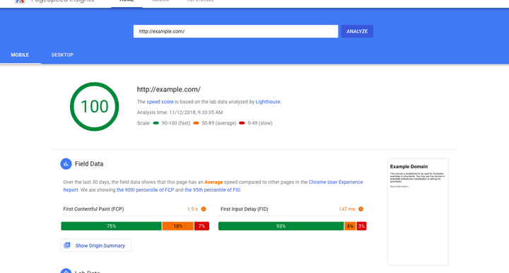 presentation de google pagespeed insights