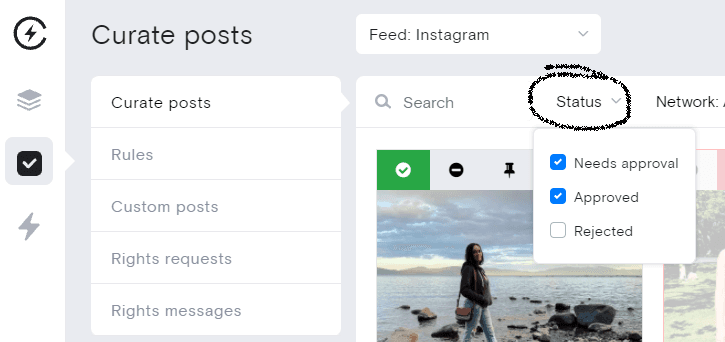 Sorting through approved and rejected social media posts