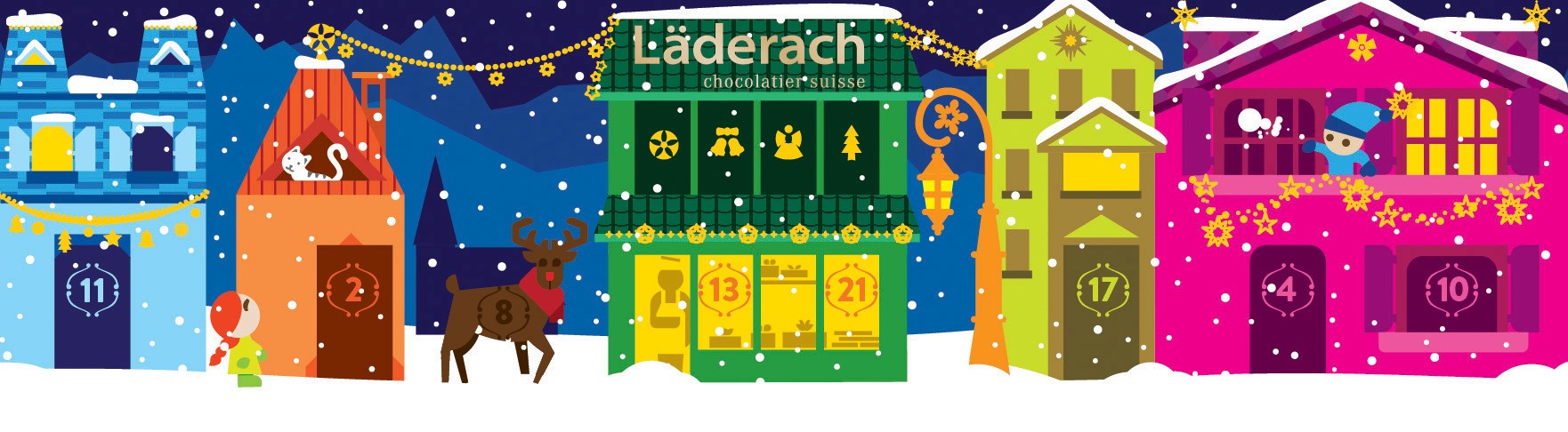 Illustration of a christmas town. Simplified vector illustration part 2