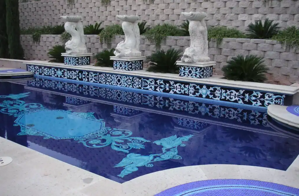 Bixenaman Mosaic Pool from angle view