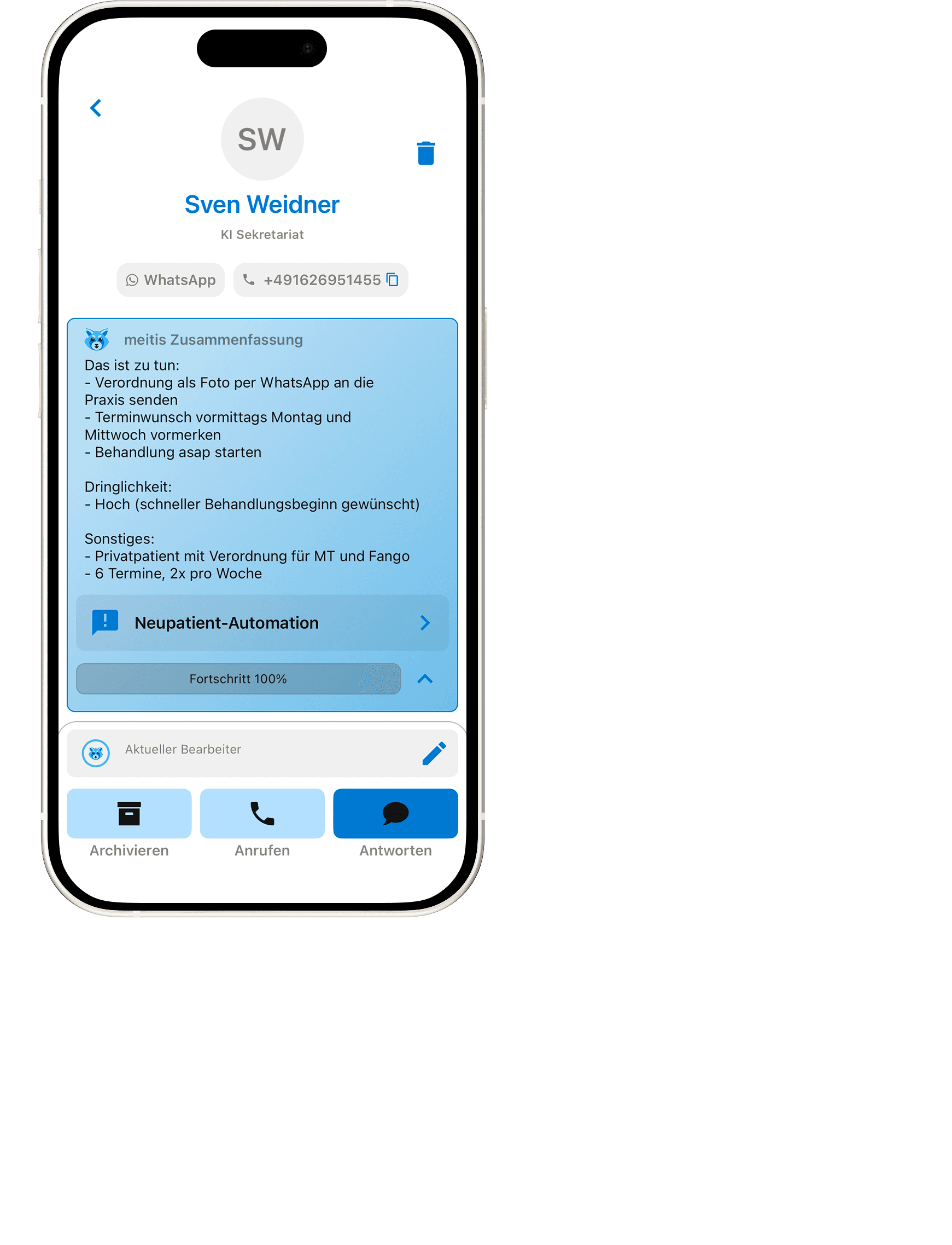 Phone mockup of the Superpower app