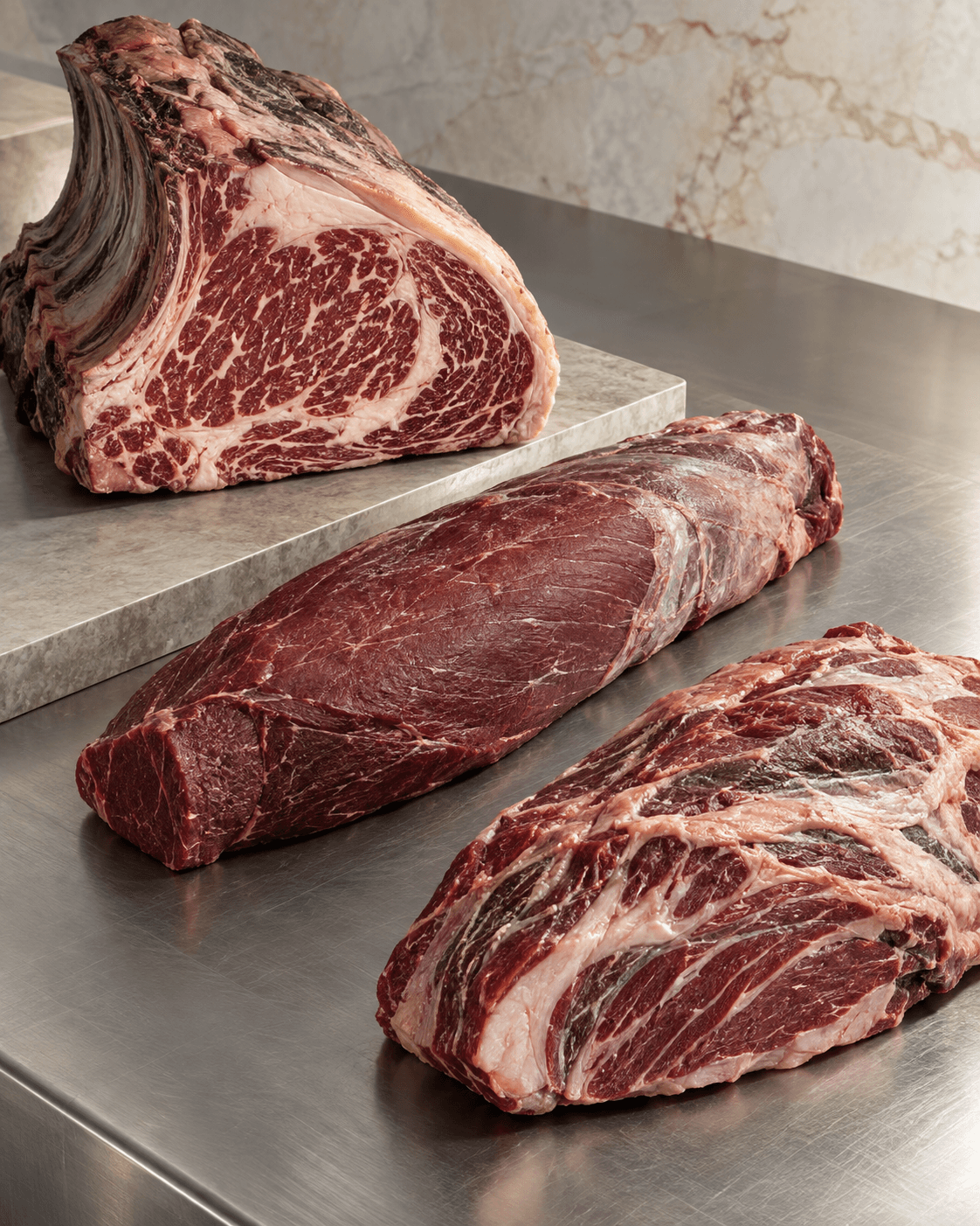 Drei unterschiedliche Rindfleisch-Cuts im fachlichen Vergleich