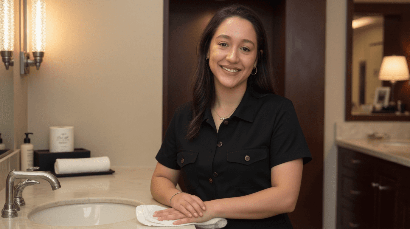 A hand holding a spray bottle is cleaning a surface with a cloth.