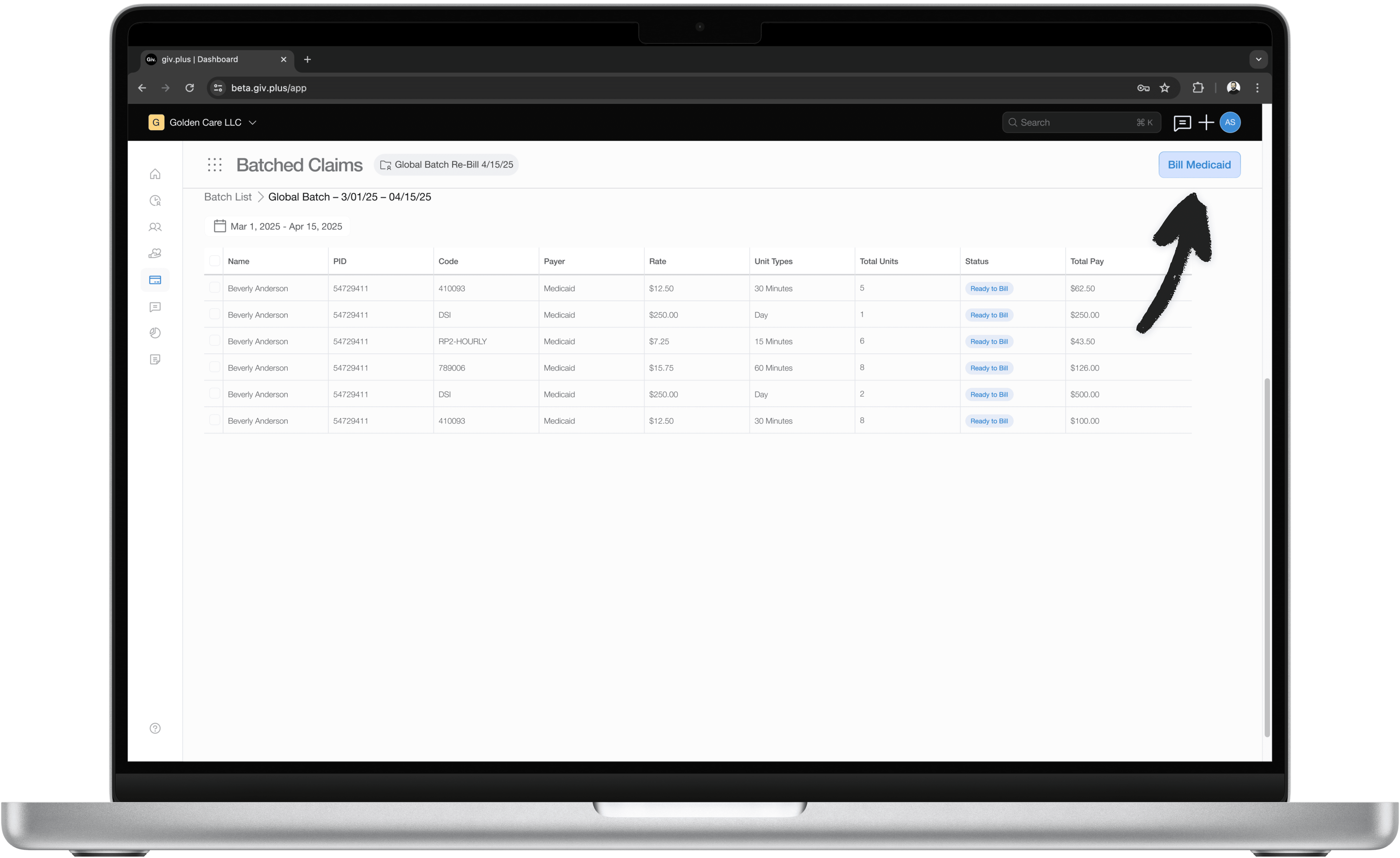 Bill claims software.