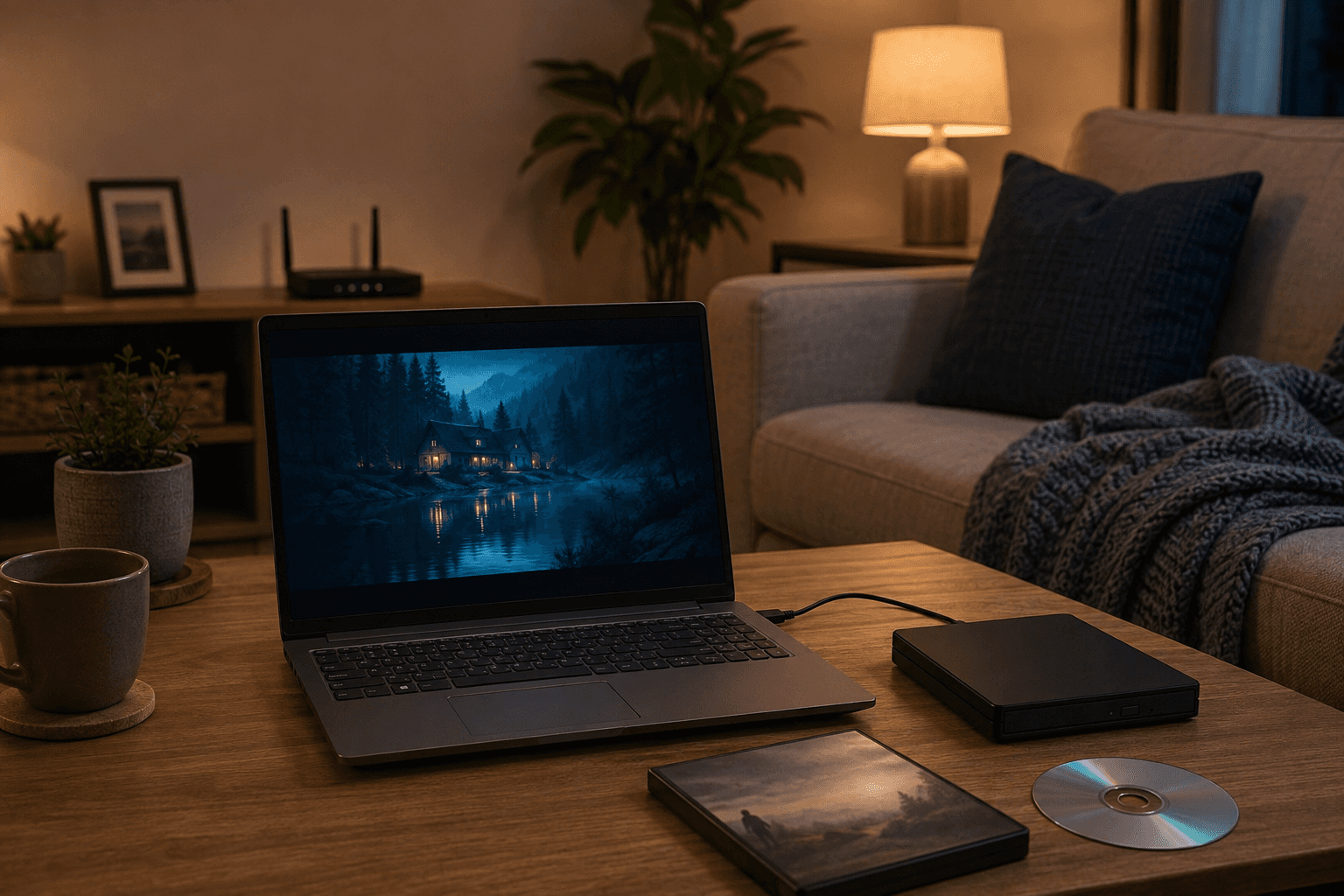 Watching a DVD offline on a Windows laptop with an external disc drive