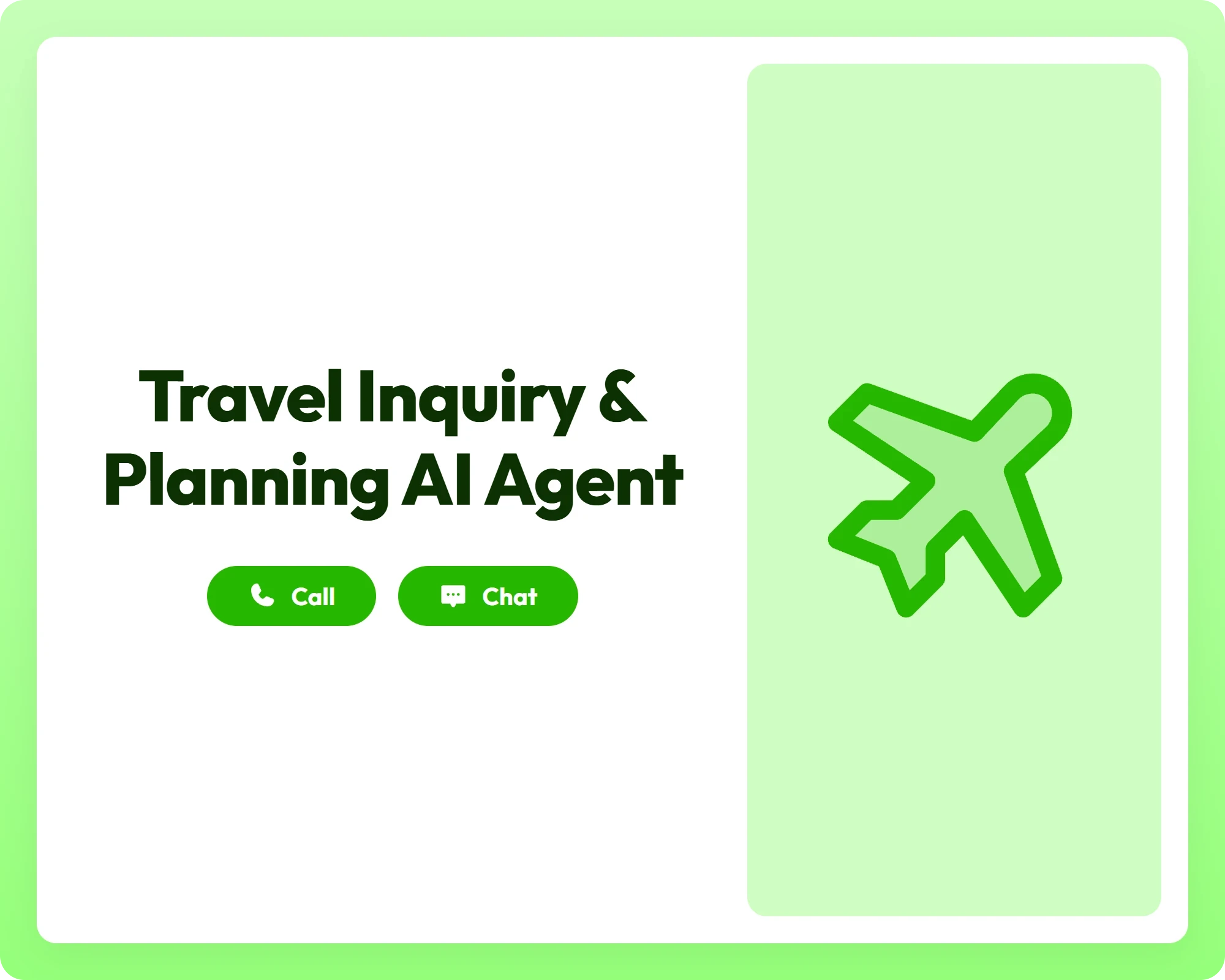 ai travel agent supports travelers via call and chat with an airplane icon