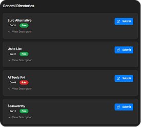 backlinks submission dashboard
