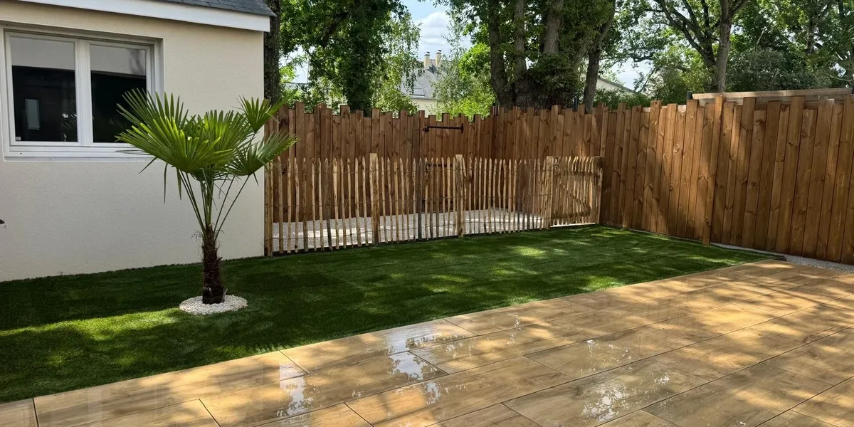 Modern landscaped garden showcasing professional outdoor design.