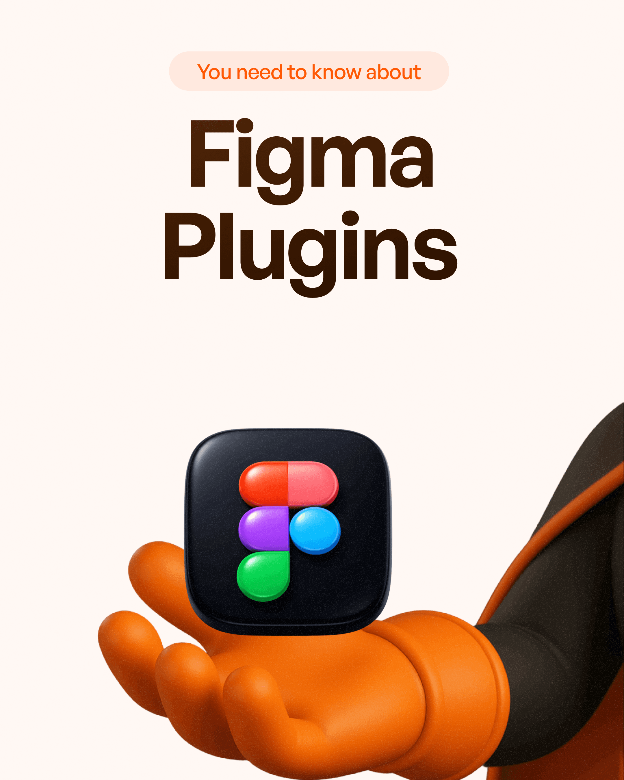 Mascot hand holding figma 3d icon