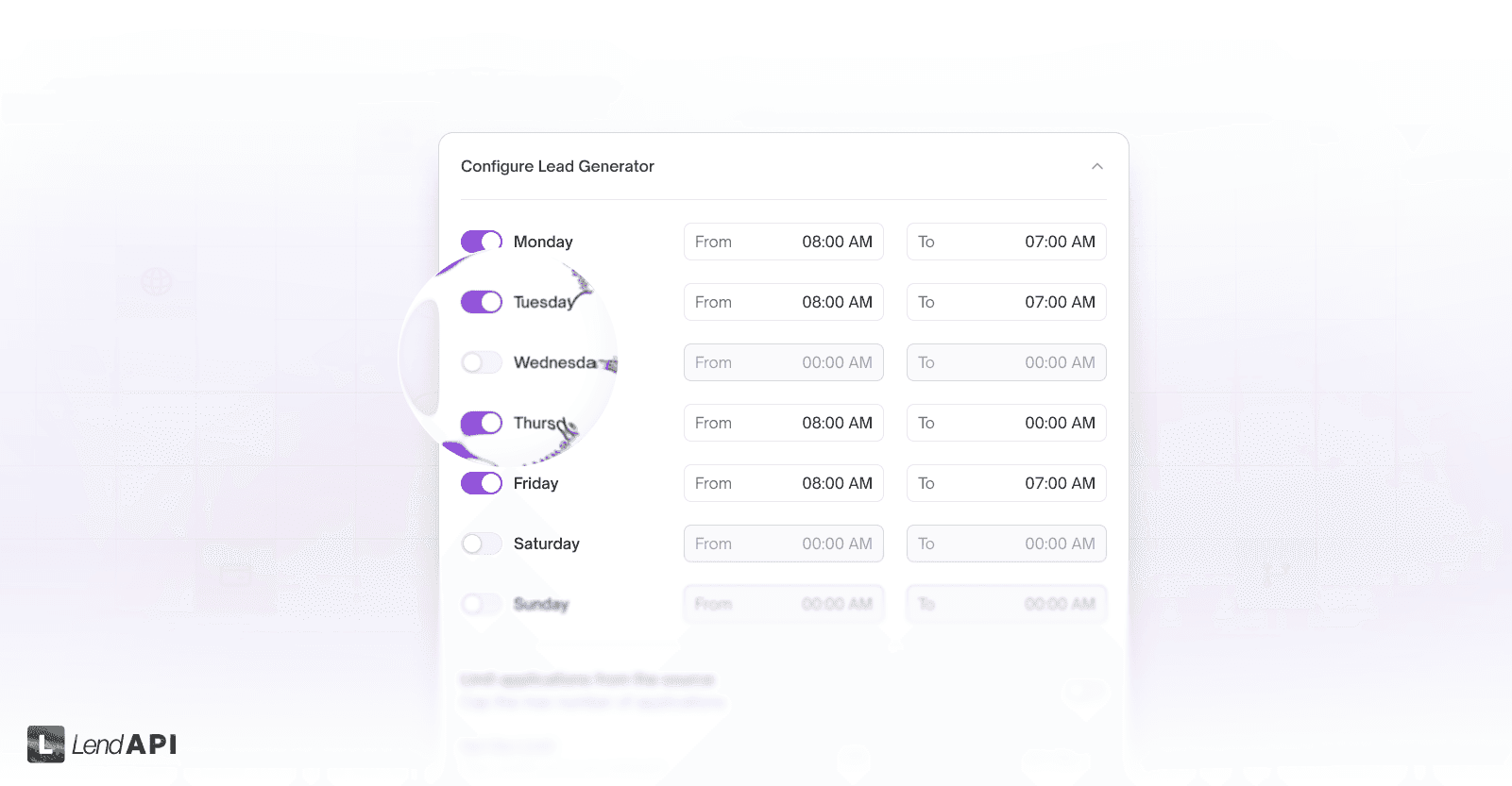 LendAPI LeadGen Control - Calending
