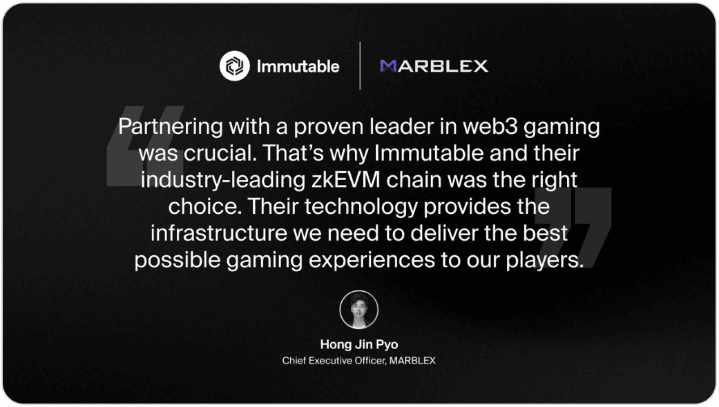 A testimonial from MarbleX CEO