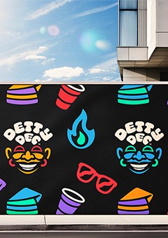 Detty Dec Fest visual identity system application— physical environmental and festival branding Lagos, MetaCraft