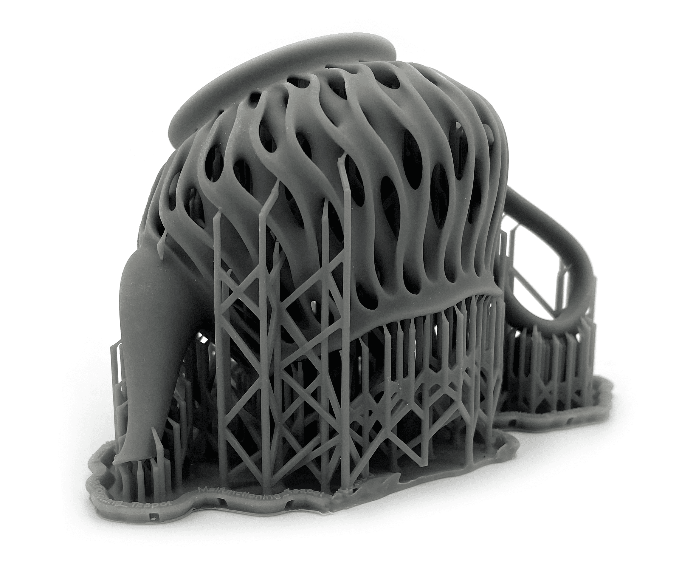 3d printed grey sla resin tea pot generitive design 