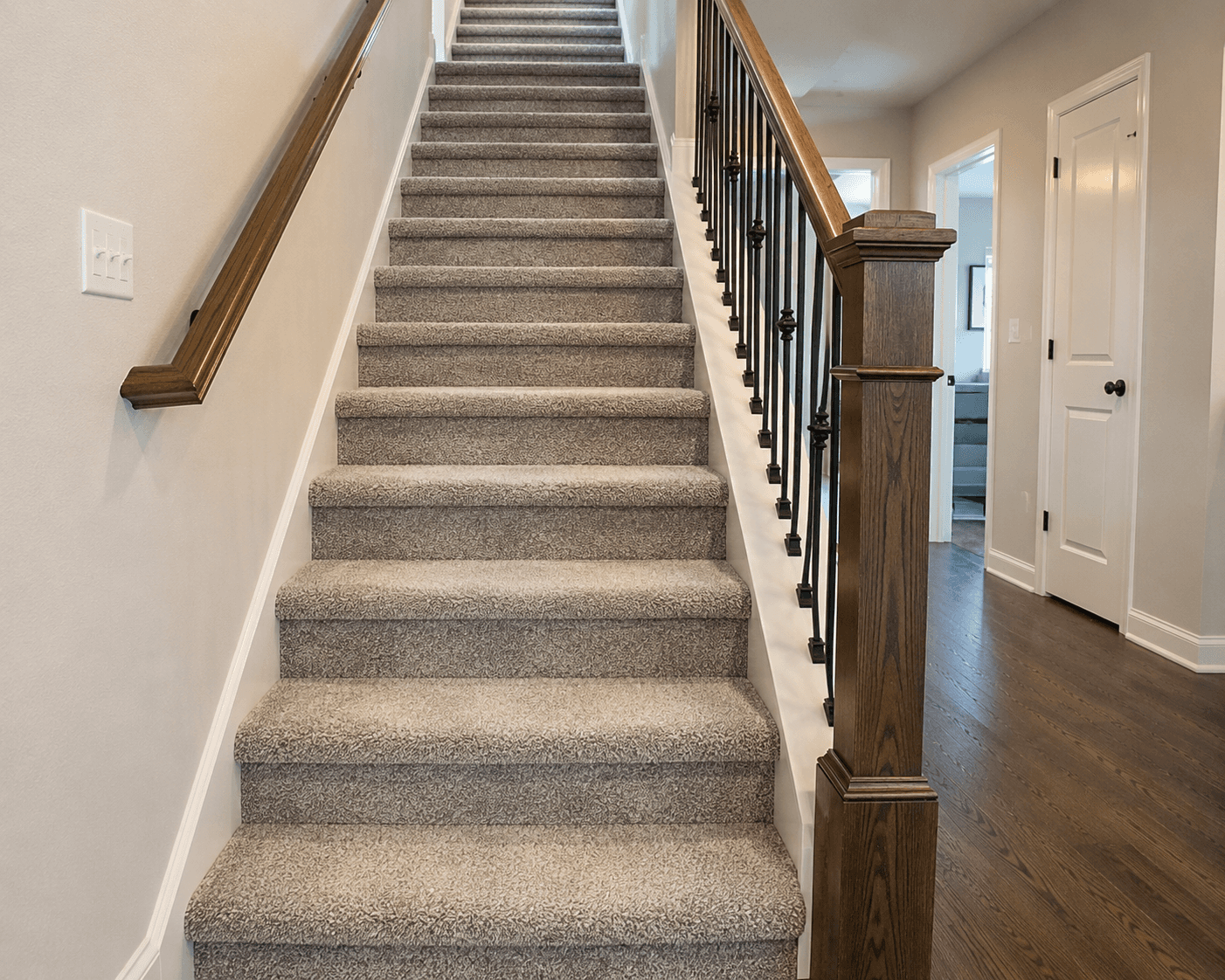 Hardwood stairs and transitions