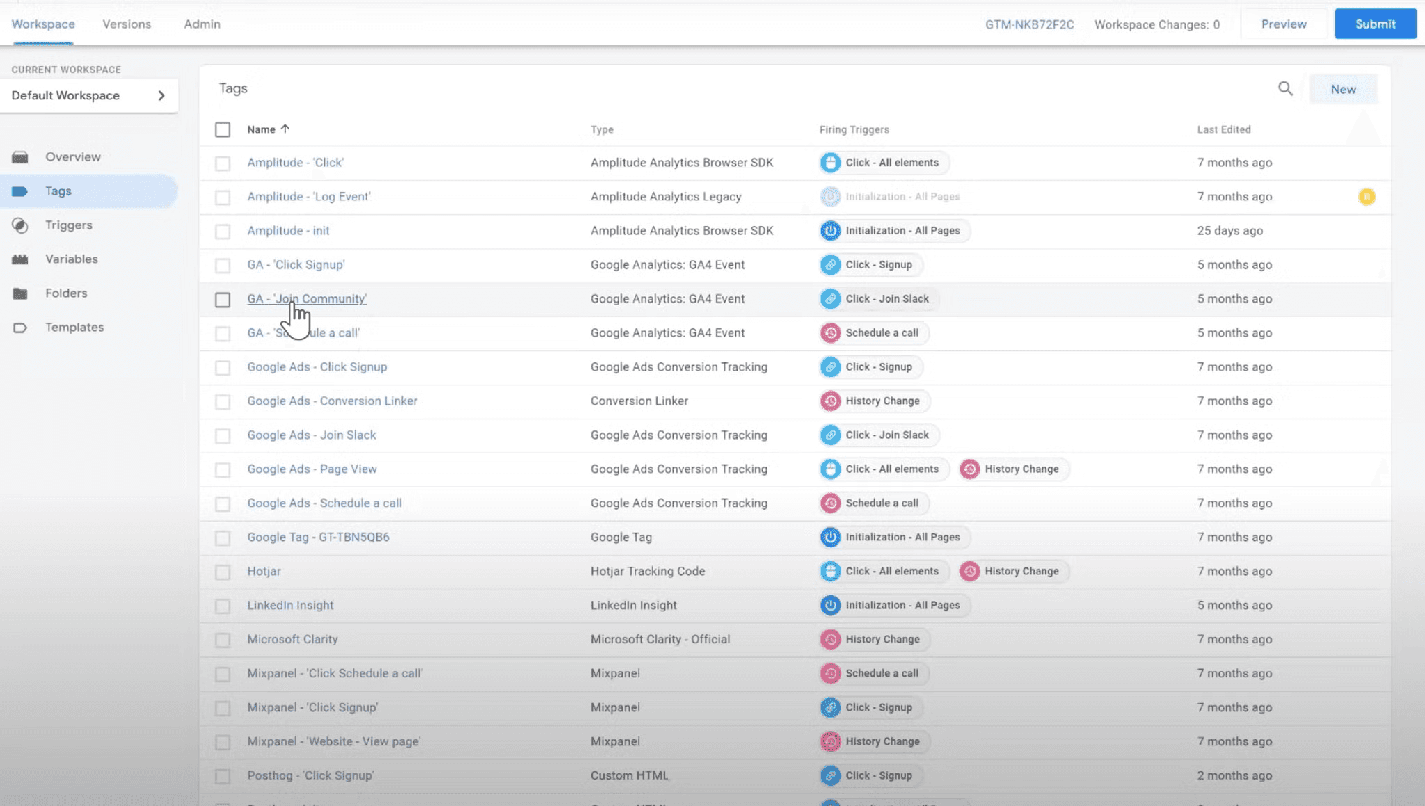 Google Tag Manager Creating a new tag