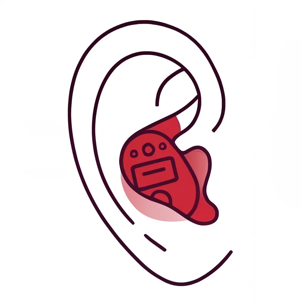 Close-up of a human ear, showcasing its shape and contours. Hair can be seen partially covering the ear.