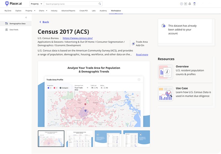 Image of Marketplace listing page before re-design
