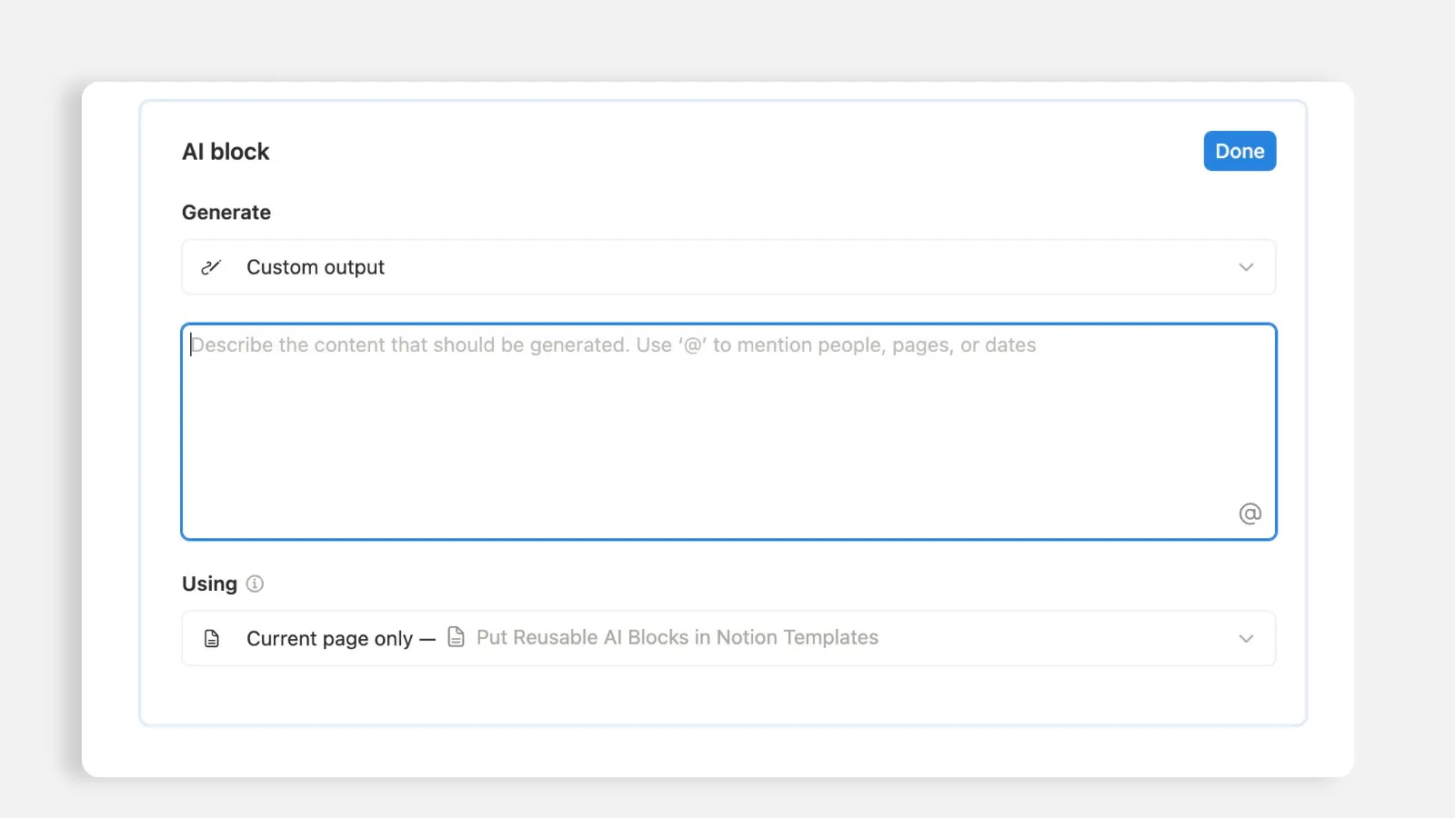 Notion ai block