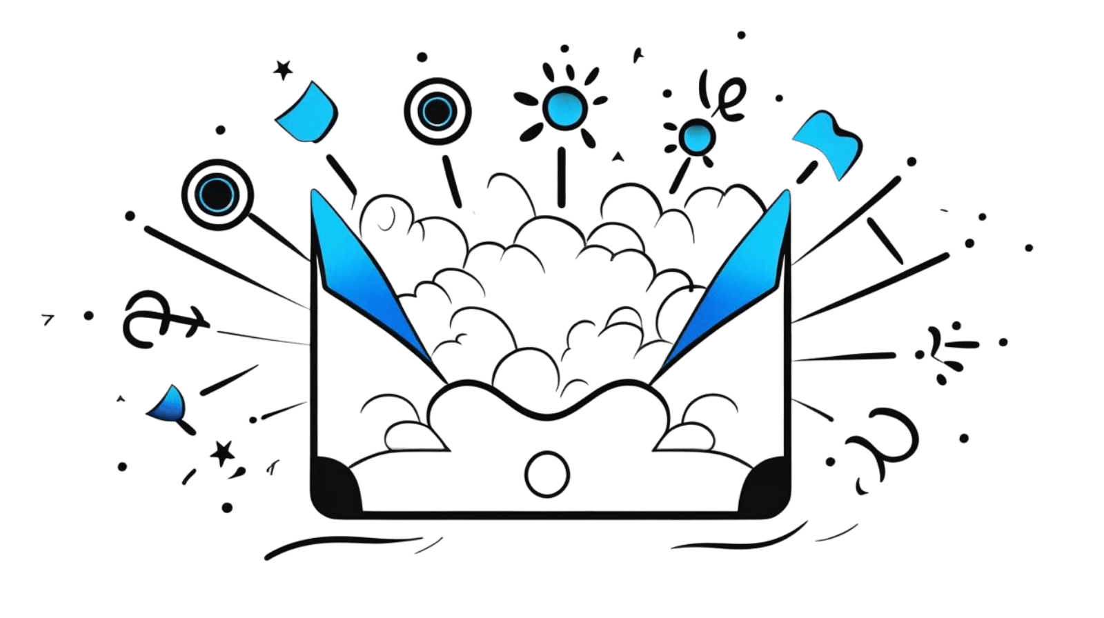 Illustration of a rocket coming out of a mobile phone