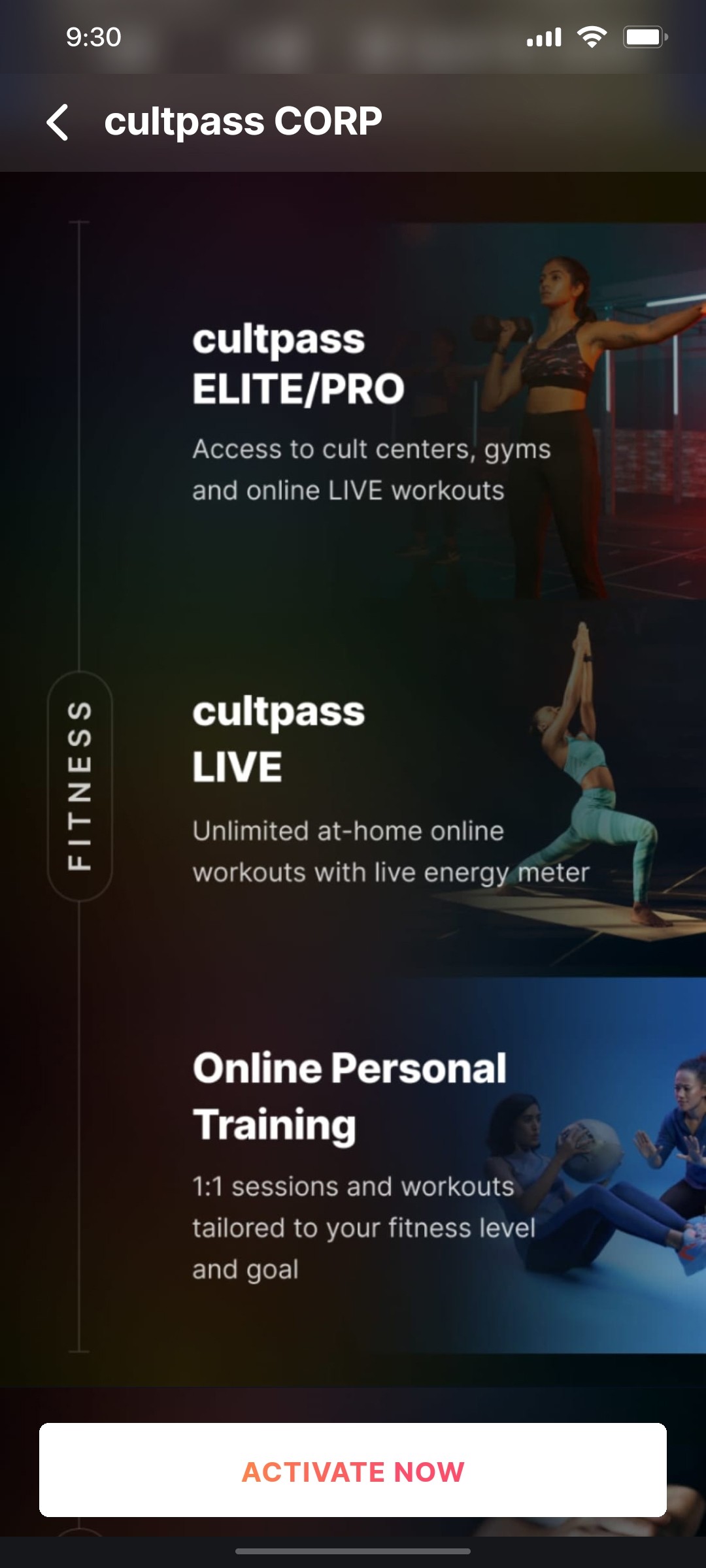 Cult.fit App Activate Screen