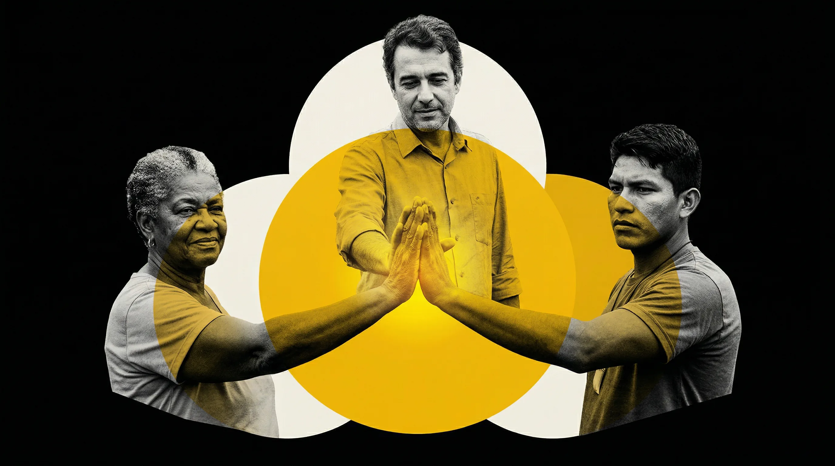 Ilustração editorial sobre alianças estratégicas e impacto coletivo