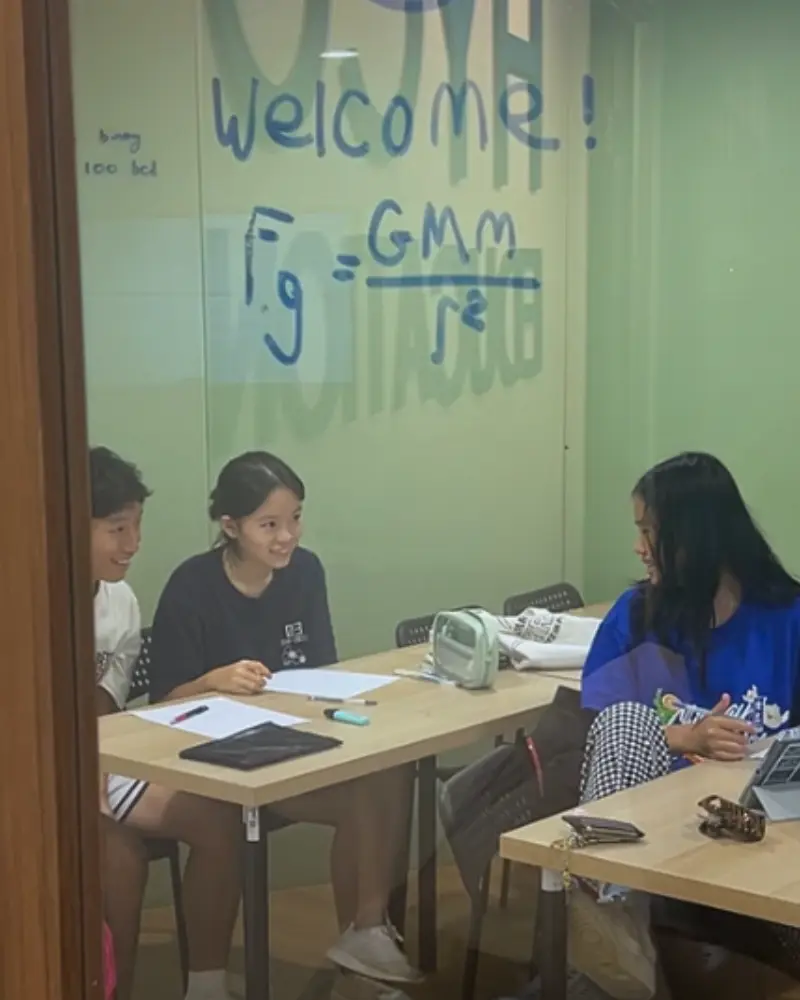 Students smiling in class