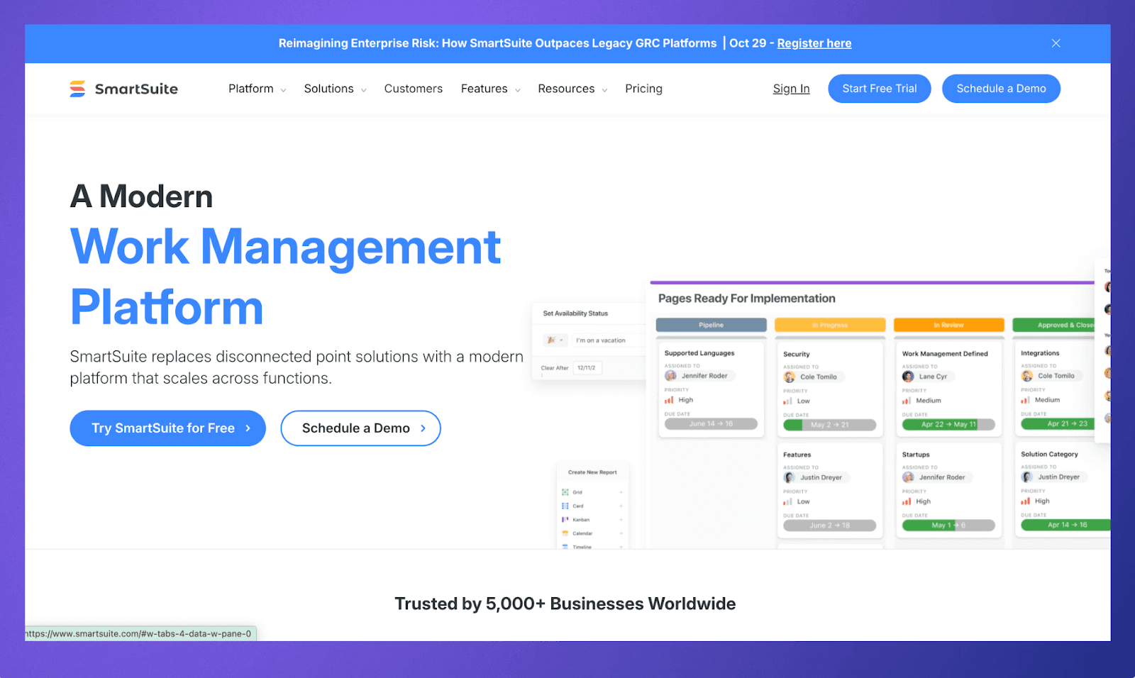 SmartSuite Homepage