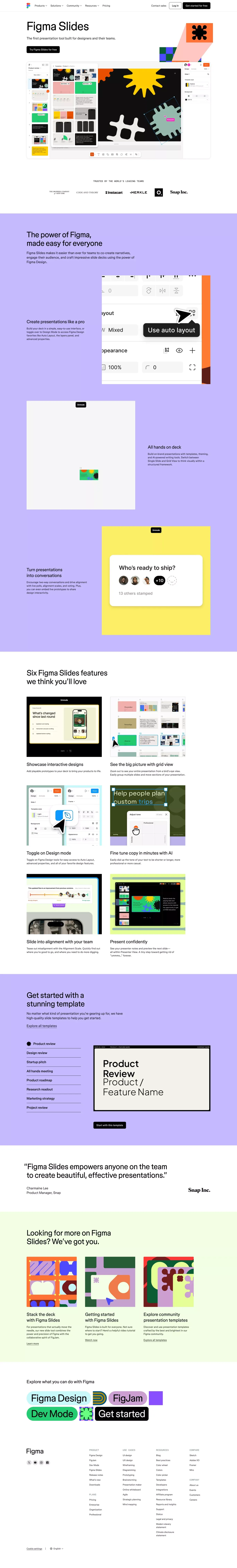 Figma Slides: Create Presentations & Sli portfolio page screenshot showcasing Design and Tech design
