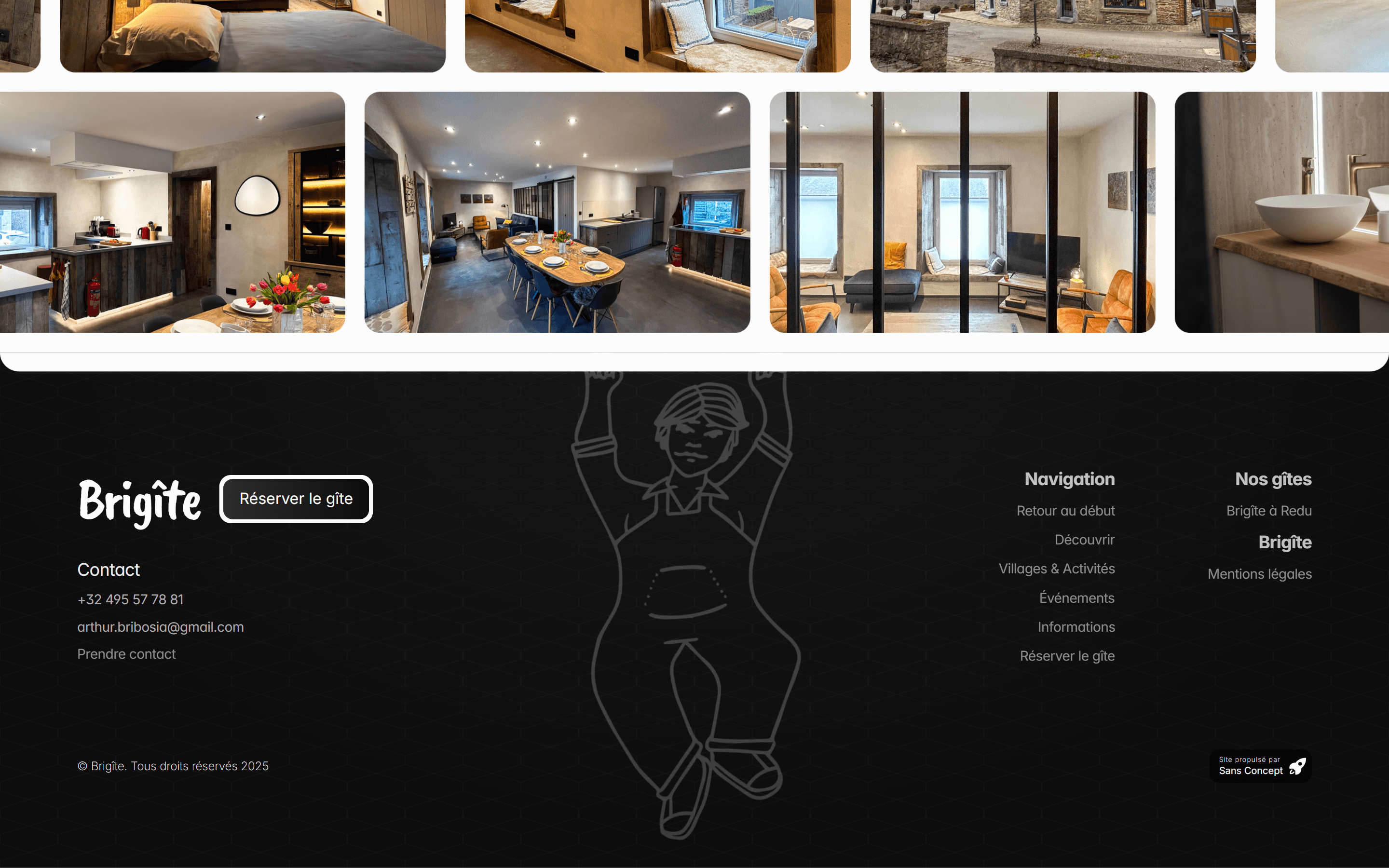 Bas de page design et imaginé par les designers de Sans Concept