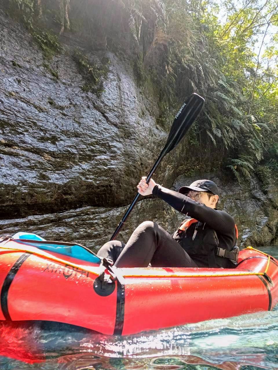 Riding a bicycle with V sign
