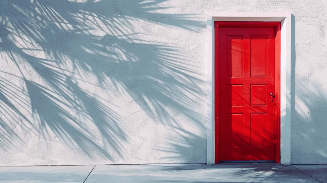 beautiful-red-front-door-sunny-day