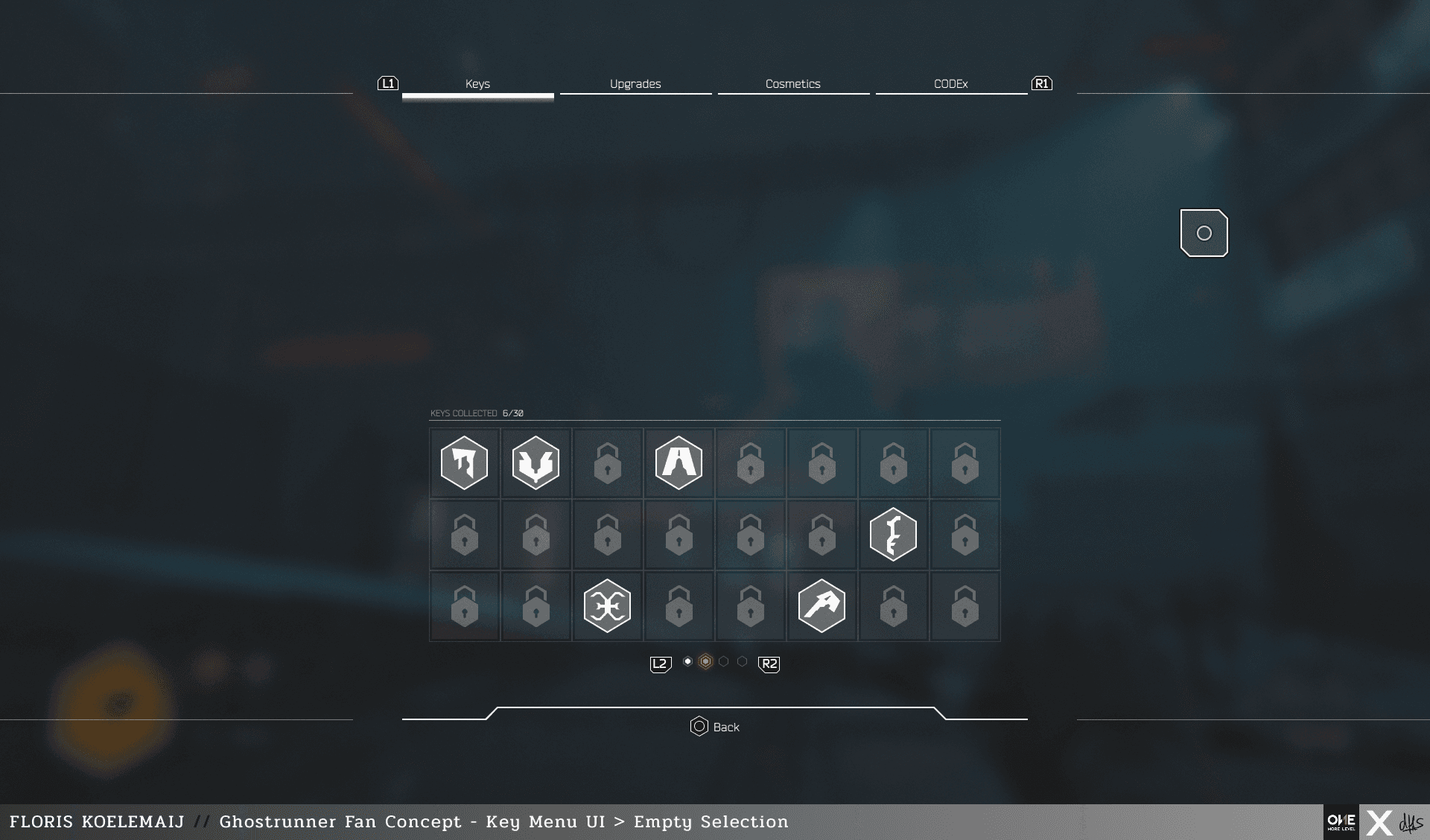 Ghostrunner Fan Concept key menu UI in-game screenshot
