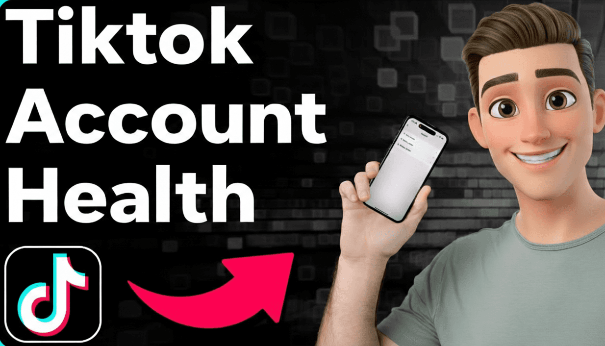 TikTok Account Health visual showing account monitoring and compliance overview for sellers and brands