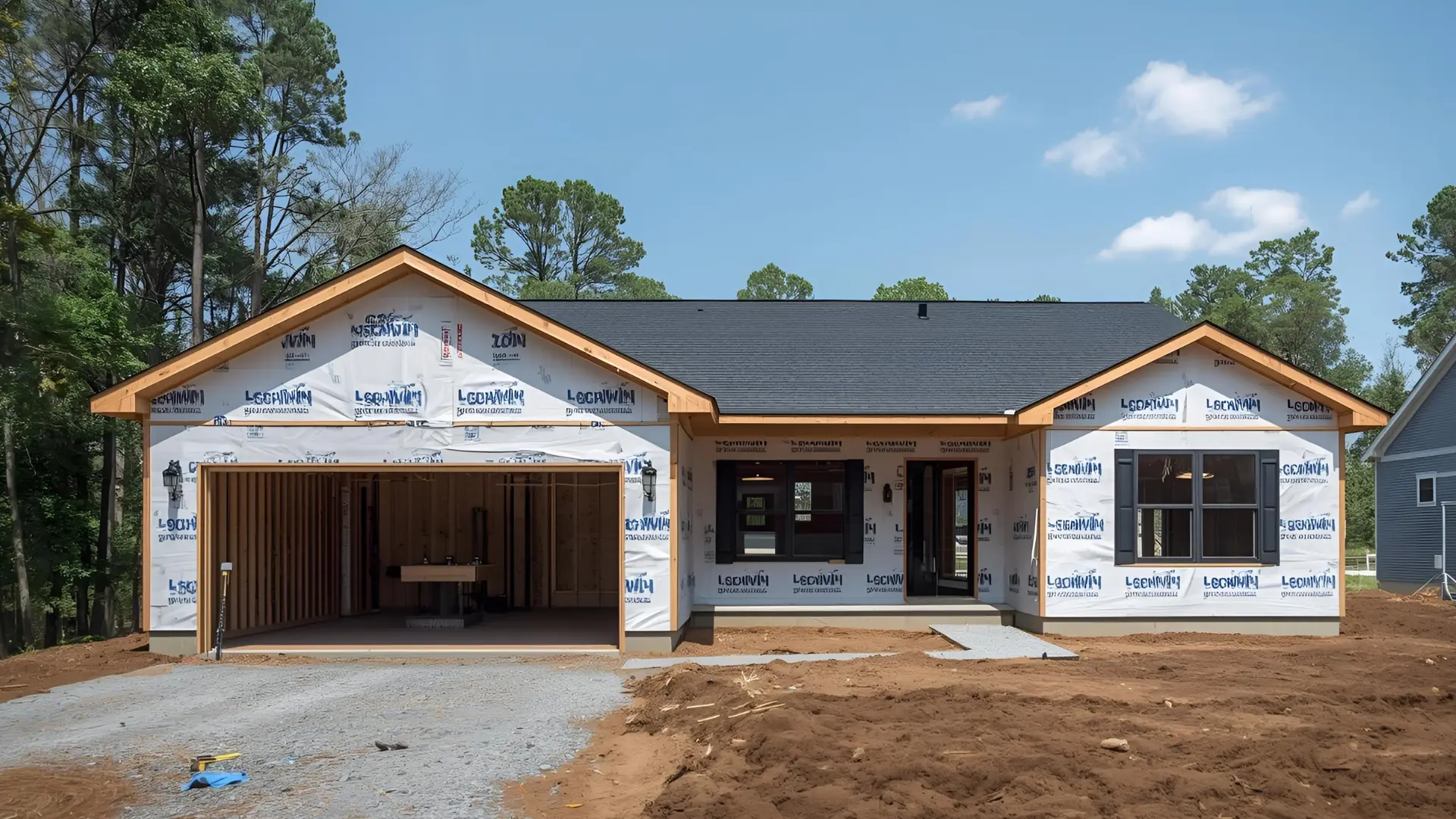 A home that is under construction.