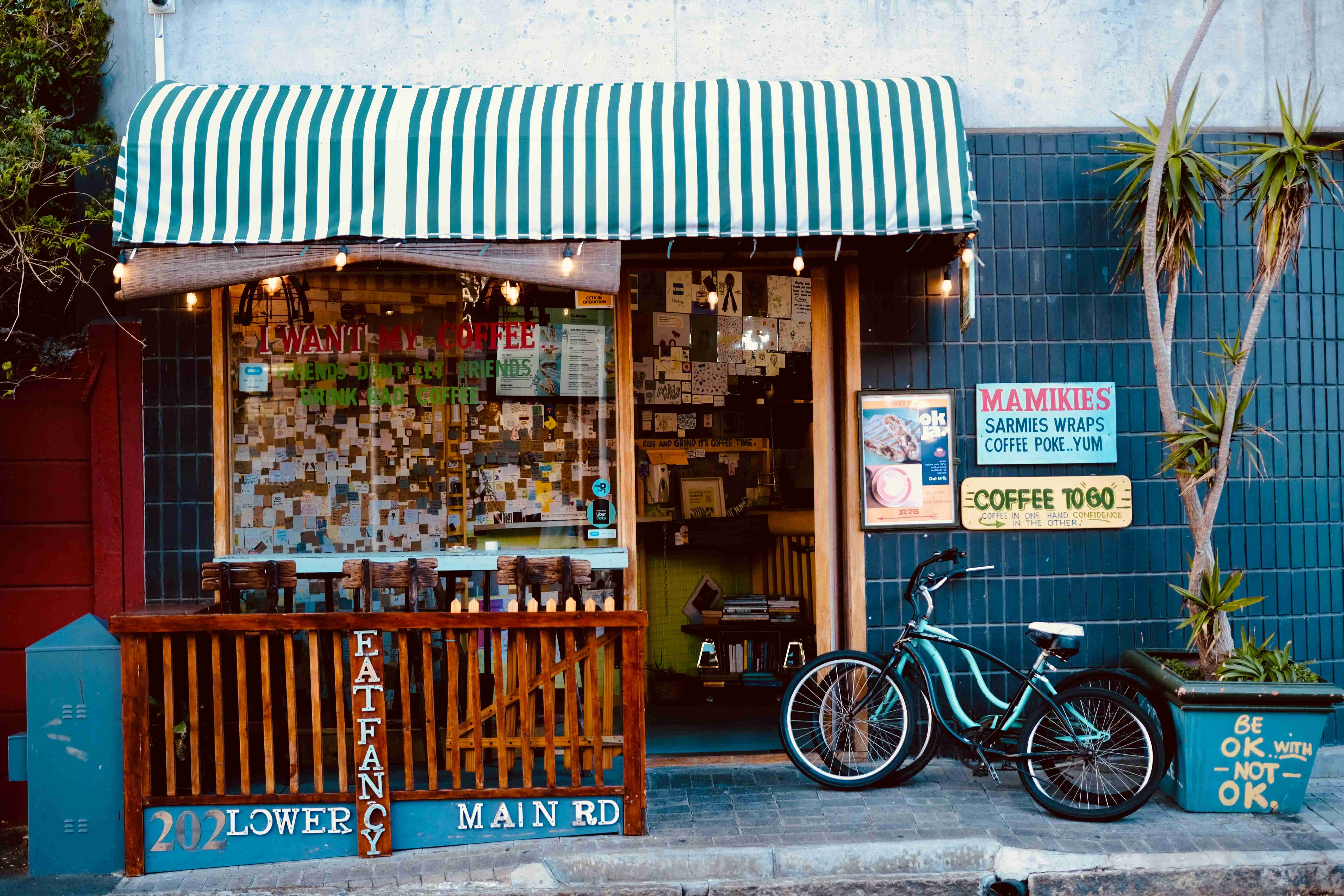 small coffee shop exterior representing small business in Fethiye Turkey