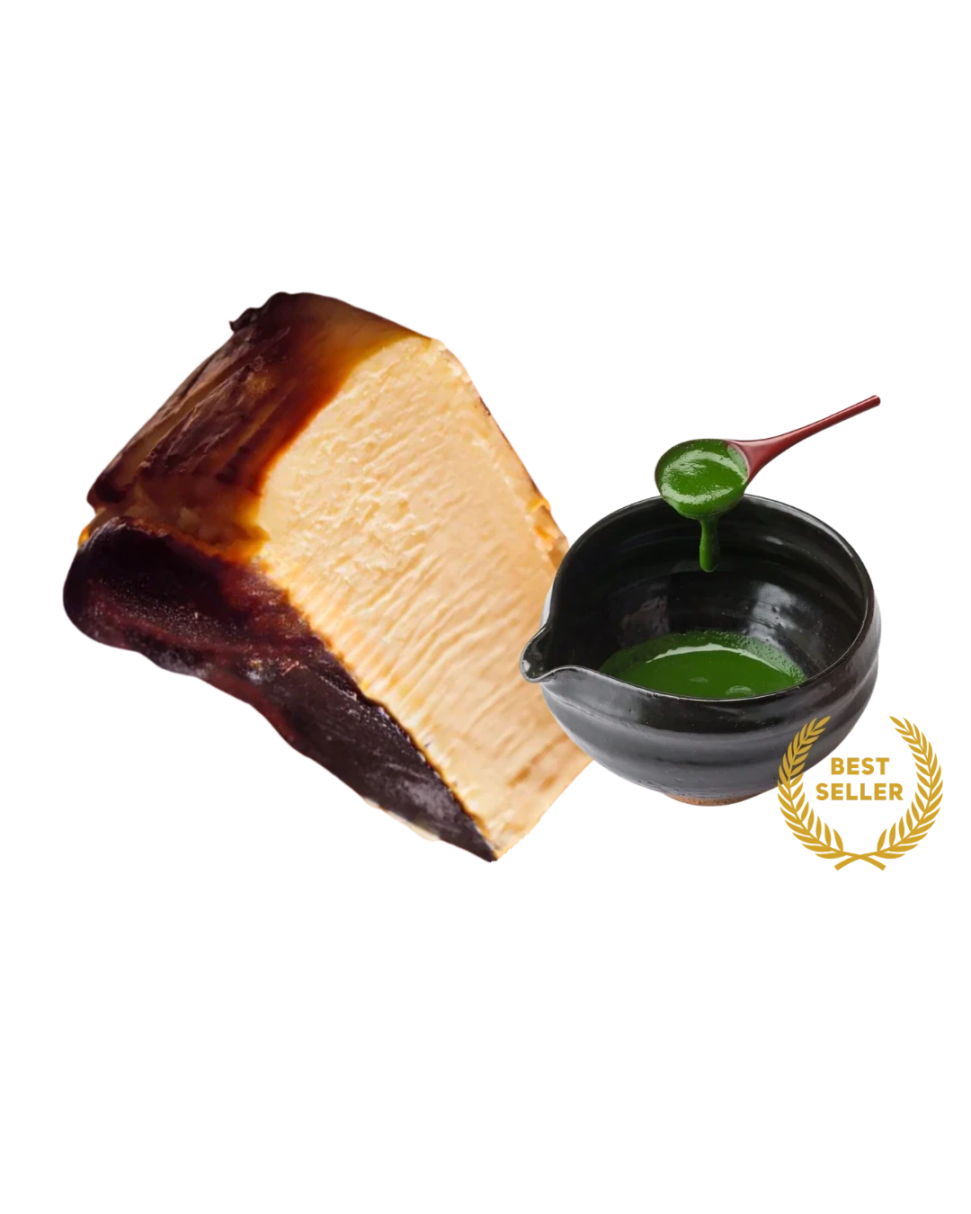 hokkaido matcha koicha basque cheesecake