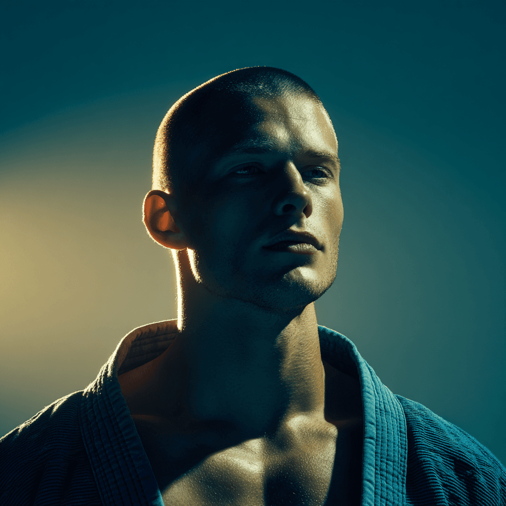 close-up of a male BJJ fighter at INNOV8 MMA gym