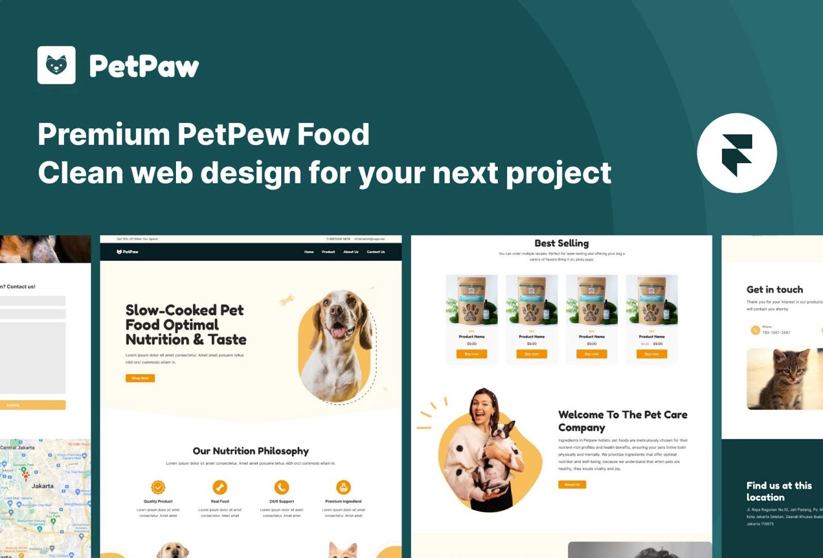 petpew responsive framer template