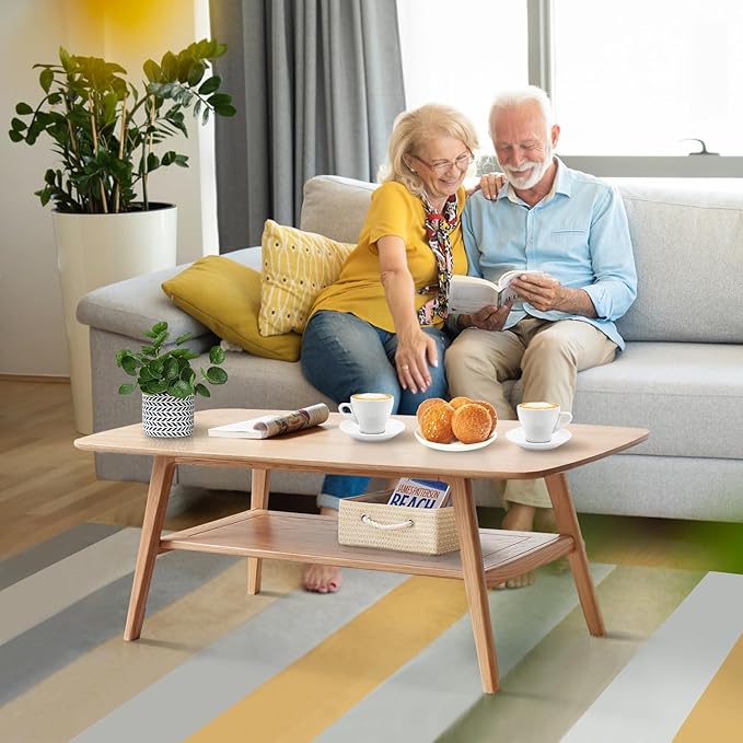 Elegant rectangular solid wood coffee table with modern appeal and high-quality craftsmanship.